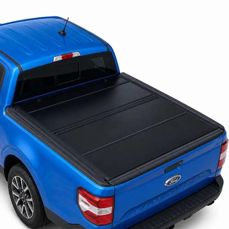 ฝาครอบ Tonneau แบบพับสี่ทบชนิดแข็งโปรไฟล์ต่ำสำหรับ Ford Maverick