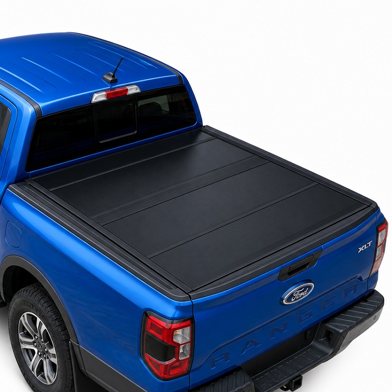 ฝาครอบกระบะท้ายแบบพับครึ่งแบบฮาร์ดโปรไฟล์ต่ำสำหรับ Ford Ranger