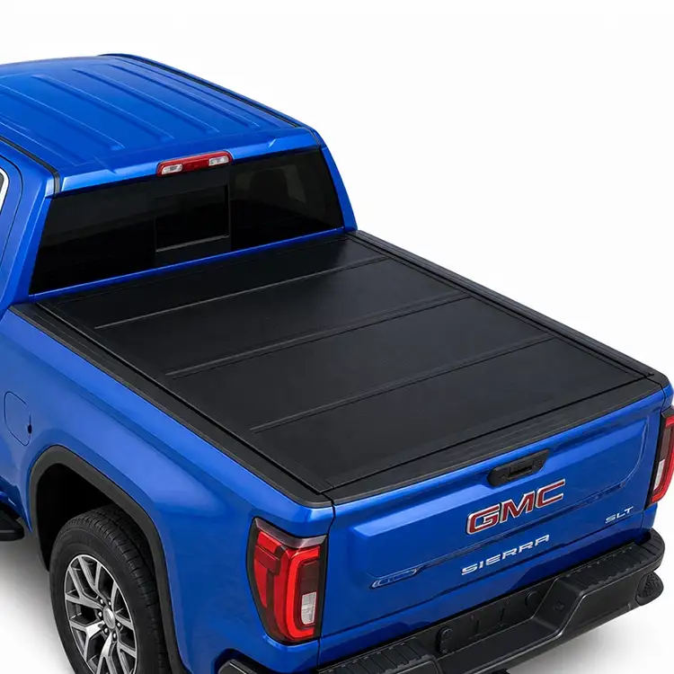ฝาครอบ Tonneau สี่พับแบบแข็งโปรไฟล์ต่ำสำหรับ GMC Sierra