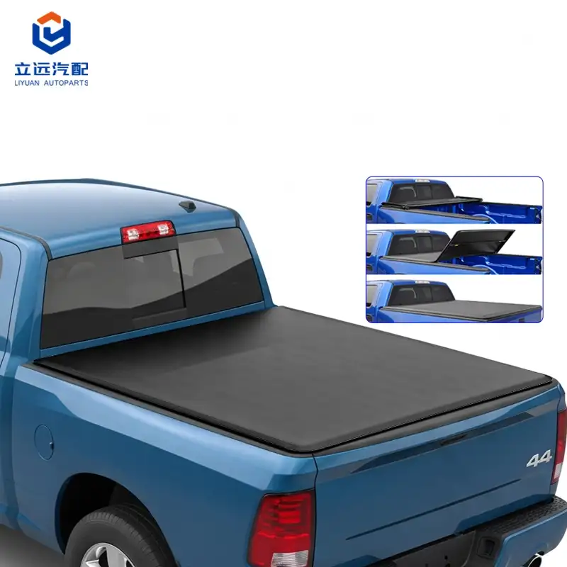ไวนิลแบบนุ่ม ผ้าคลุม Tonneau แบบพับสามทบสำหรับ Dodge